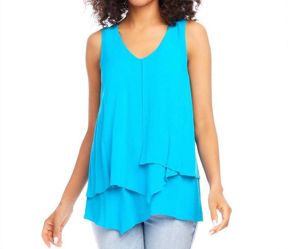 NEW KAREN KANE layered tank top in blue